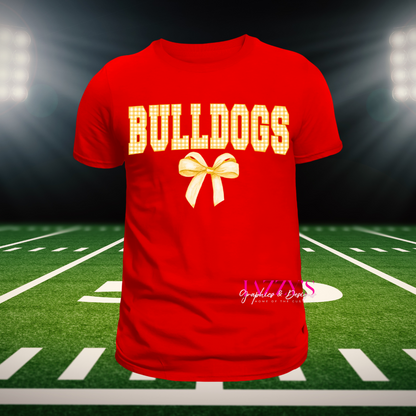 Yellow Plaid Team Letter Tee
