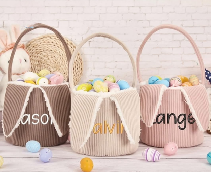 Embroidered Corduroy Easter Basket