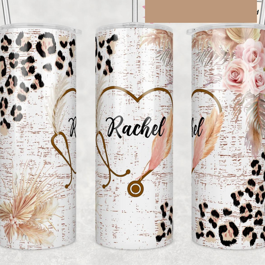 20oz Cheetah Stethoscope Nurse Tumbler