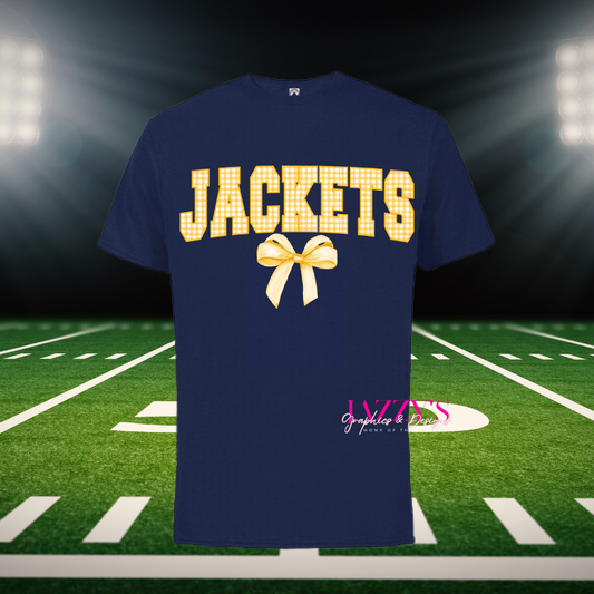 Yellow Plaid Team Letter Tee