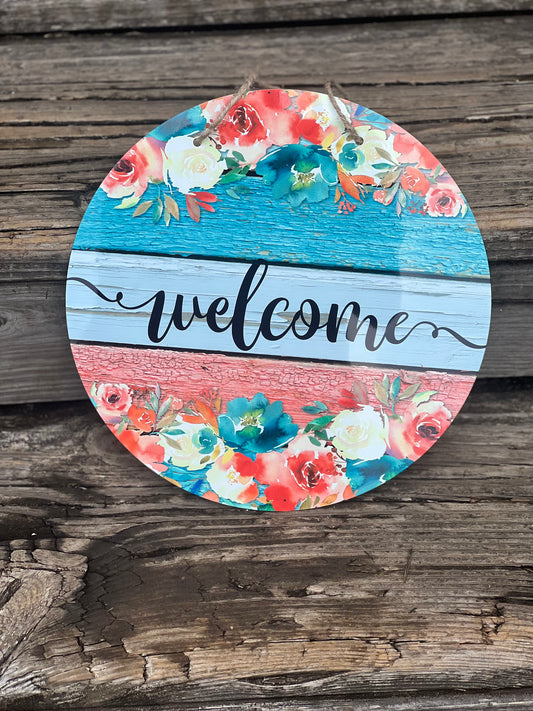 Floral Welcome Doorhanger